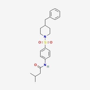 molecular formula C23H30N2O3S B2927141 N-{4-[(4-benzylpiperidin-1-yl)sulfonyl]phenyl}-3-methylbutanamide CAS No. 867136-90-1
