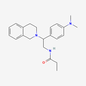 molecular formula C22H29N3O B2927163 N-{2-[4-(dimethylamino)phenyl]-2-(1,2,3,4-tetrahydroisoquinolin-2-yl)ethyl}propanamide CAS No. 946287-53-2