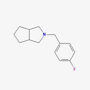 molecular formula C14H18FN B2927190 2-[(4-Fluorophenyl)methyl]-3,3a,4,5,6,6a-hexahydro-1H-cyclopenta[c]pyrrole CAS No. 2329315-22-0