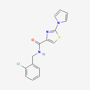 molecular formula C15H12ClN3OS B2927199 N-(2-chlorobenzyl)-2-(1H-pyrrol-1-yl)thiazole-4-carboxamide CAS No. 1206995-43-8