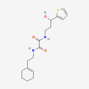 molecular formula C17H24N2O3S B2927227 N'-[2-(CYCLOHEX-1-EN-1-YL)ETHYL]-N-[3-HYDROXY-3-(THIOPHEN-2-YL)PROPYL]ETHANEDIAMIDE CAS No. 1421483-91-1