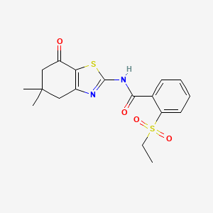 molecular formula C18H20N2O4S2 B2927240 N-(5,5-dimethyl-7-oxo-4,5,6,7-tetrahydro-1,3-benzothiazol-2-yl)-2-(ethanesulfonyl)benzamide CAS No. 898422-83-8