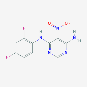 molecular formula C10H7F2N5O2 B2927272 N4-(2,4-difluorophenyl)-5-nitropyrimidine-4,6-diamine CAS No. 450345-29-6