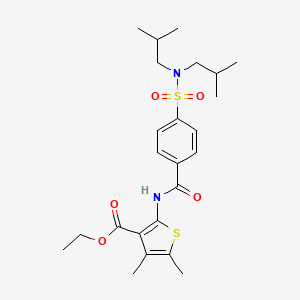 molecular formula C24H34N2O5S2 B2927293 ethyl 2-(4-(N,N-diisobutylsulfamoyl)benzamido)-4,5-dimethylthiophene-3-carboxylate CAS No. 391867-02-0