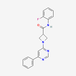 molecular formula C20H17FN4O B2927298 N-(2-fluorophenyl)-1-(6-phenylpyrimidin-4-yl)azetidine-3-carboxamide CAS No. 2034285-13-5