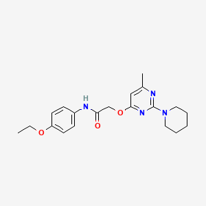 molecular formula C20H26N4O3 B2927338 N-(4-ethoxyphenyl)-2-{[6-methyl-2-(piperidin-1-yl)pyrimidin-4-yl]oxy}acetamide CAS No. 1031961-43-9