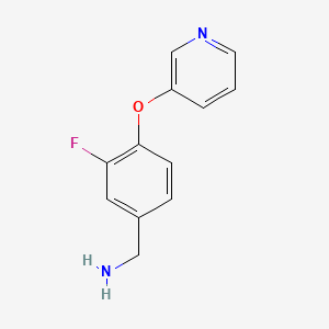 molecular formula C12H11FN2O B2927350 [3-Fluoro-4-(pyridin-3-yloxy)phenyl]methanamine CAS No. 1094236-09-5