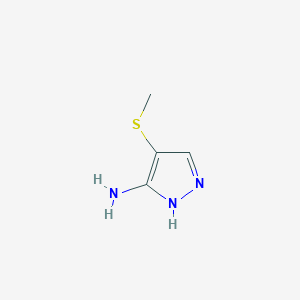 molecular formula C4H7N3S B2927377 4-(methylsulfanyl)-1H-pyrazol-5-amine CAS No. 1249616-13-4