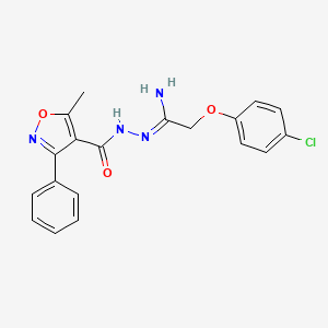 molecular formula C19H17ClN4O3 B2927389 N'-[2-(4-chlorophenoxy)ethanimidoyl]-5-methyl-3-phenyl-4-isoxazolecarbohydrazide CAS No. 338405-55-3