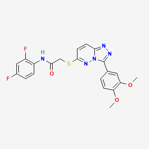 molecular formula C21H17F2N5O3S B2927390 N-(2,4-difluorophenyl)-2-((3-(3,4-dimethoxyphenyl)-[1,2,4]triazolo[4,3-b]pyridazin-6-yl)thio)acetamide CAS No. 852437-48-0
