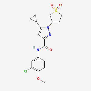 molecular formula C18H20ClN3O4S B2927410 N-(3-chloro-4-methoxyphenyl)-5-cyclopropyl-1-(1,1-dioxidotetrahydrothiophen-3-yl)-1H-pyrazole-3-carboxamide CAS No. 1019096-18-4