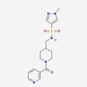 1-methyl-N-((1-nicotinoylpiperidin-4-yl)methyl)-1H-pyrazole-4-sulfonamide