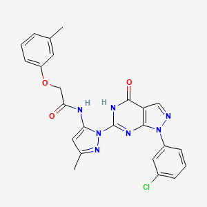 N-(1-(1-(3-chlorophenyl)-4-oxo-4,5-dihydro-1H-pyrazolo[3,4-d]pyrimidin-6-yl)-3-methyl-1H-pyrazol-5-yl)-2-(m-tolyloxy)acetamide