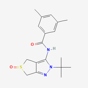 N-(2-(tert-butyl)-5-oxido-4,6-dihydro-2H-thieno[3,4-c]pyrazol-3-yl)-3,5-dimethylbenzamide