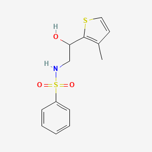 molecular formula C13H15NO3S2 B2927433 N-[2-hydroxy-2-(3-methylthiophen-2-yl)ethyl]benzenesulfonamide CAS No. 1351608-05-3