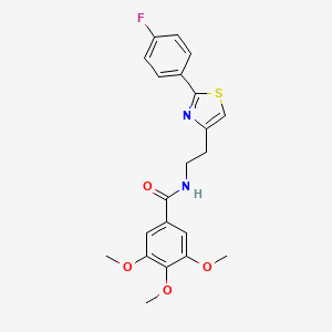 molecular formula C21H21FN2O4S B2927436 N-{2-[2-(4-fluorophenyl)-1,3-thiazol-4-yl]ethyl}-3,4,5-trimethoxybenzamide CAS No. 895785-67-8