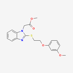 Methyl 2-{2-[2-(3-methoxyphenoxy)ethylthio]benzimidazolyl}acetate