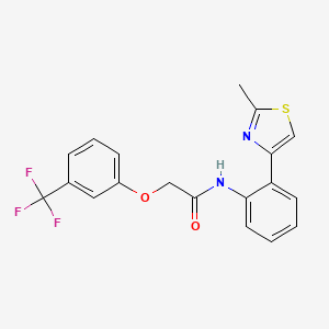 molecular formula C19H15F3N2O2S B2927463 N-[2-(2-methyl-1,3-thiazol-4-yl)phenyl]-2-[3-(trifluoromethyl)phenoxy]acetamide CAS No. 1797903-81-1