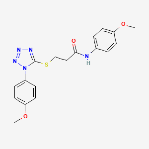 molecular formula C18H19N5O3S B2927491 N-(4-methoxyphenyl)-3-{[1-(4-methoxyphenyl)-1H-1,2,3,4-tetrazol-5-yl]sulfanyl}propanamide CAS No. 892079-36-6