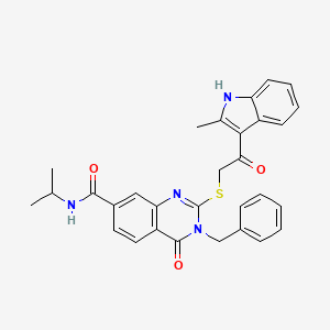 3-benzyl-N-isopropyl-2-{[2-(2-methyl-1H-indol-3-yl)-2-oxoethyl]thio}-4-oxo-3,4-dihydroquinazoline-7-carboxamide
