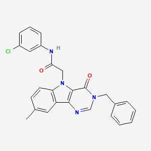 2-(3-benzyl-8-methyl-4-oxo-3H-pyrimido[5,4-b]indol-5(4H)-yl)-N-(3-chlorophenyl)acetamide
