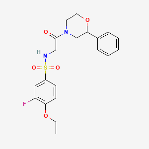 B2927517 4-ethoxy-3-fluoro-N-(2-oxo-2-(2-phenylmorpholino)ethyl)benzenesulfonamide CAS No. 953956-85-9