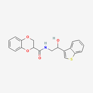 molecular formula C19H17NO4S B2927525 N-(2-(benzo[b]thiophen-3-yl)-2-hydroxyethyl)-2,3-dihydrobenzo[b][1,4]dioxine-2-carboxamide CAS No. 2034442-49-2