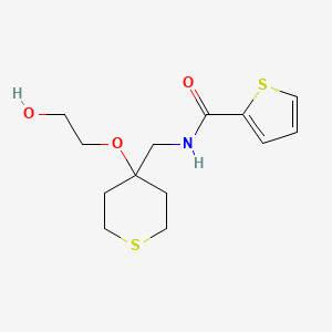 N-((4-(2-hydroxyethoxy)tetrahydro-2H-thiopyran-4-yl)methyl)thiophene-2-carboxamide