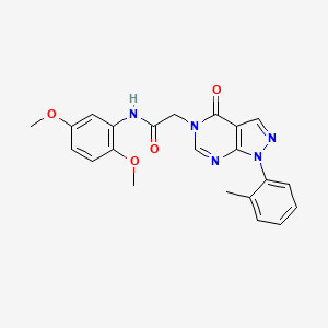 molecular formula C22H21N5O4 B2927543 N-(2,5-dimethoxyphenyl)-2-[1-(2-methylphenyl)-4-oxo-1H,4H,5H-pyrazolo[3,4-d]pyrimidin-5-yl]acetamide CAS No. 895010-26-1