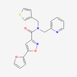 molecular formula C19H15N3O3S B2927572 5-(furan-2-yl)-N-(pyridin-2-ylmethyl)-N-(thiophen-3-ylmethyl)isoxazole-3-carboxamide CAS No. 1286726-92-8