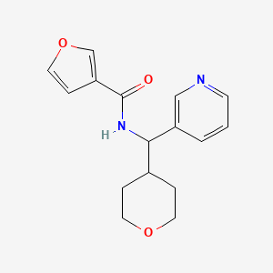 molecular formula C16H18N2O3 B2927596 N-[(oxan-4-yl)(pyridin-3-yl)methyl]furan-3-carboxamide CAS No. 2034248-13-8