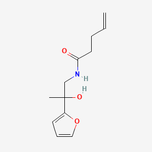 molecular formula C12H17NO3 B2927639 N-[2-(furan-2-yl)-2-hydroxypropyl]pent-4-enamide CAS No. 1788833-03-3