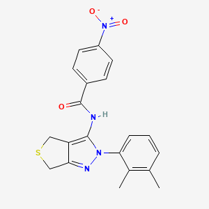 molecular formula C20H18N4O3S B2927675 N-(2-(2,3-dimethylphenyl)-4,6-dihydro-2H-thieno[3,4-c]pyrazol-3-yl)-4-nitrobenzamide CAS No. 450344-05-5