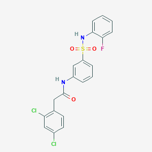 B2927693 2-(2,4-dichlorophenyl)-N-[3-[(2-fluorophenyl)sulfamoyl]phenyl]acetamide CAS No. 571155-06-1