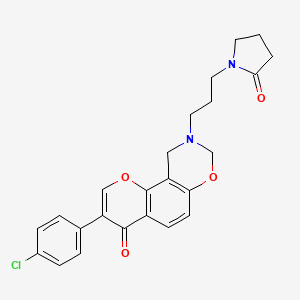 3-(4-chlorophenyl)-9-(3-(2-oxopyrrolidin-1-yl)propyl)-9,10-dihydrochromeno[8,7-e][1,3]oxazin-4(8H)-one