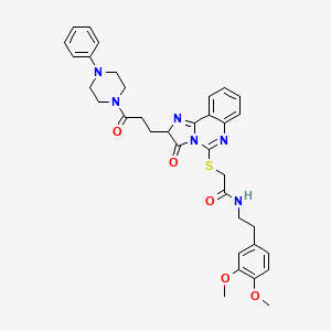 N-[2-(3,4-dimethoxyphenyl)ethyl]-2-({3-oxo-2-[3-oxo-3-(4-phenylpiperazin-1-yl)propyl]-2H,3H-imidazo[1,2-c]quinazolin-5-yl}sulfanyl)acetamide