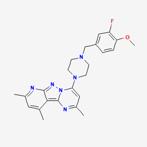 4-(4-(3-Fluoro-4-methoxybenzyl)piperazin-1-yl)-2,8,10-trimethylpyrido[2',3':3,4]pyrazolo[1,5-a]pyrimidine