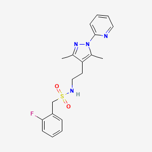 N-(2-(3,5-dimethyl-1-(pyridin-2-yl)-1H-pyrazol-4-yl)ethyl)-1-(2-fluorophenyl)methanesulfonamide