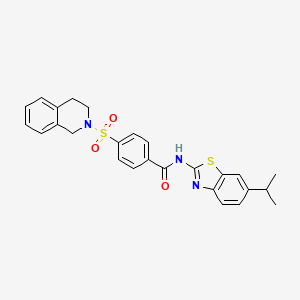 4-((3,4-dihydroisoquinolin-2(1H)-yl)sulfonyl)-N-(6-isopropylbenzo[d]thiazol-2-yl)benzamide