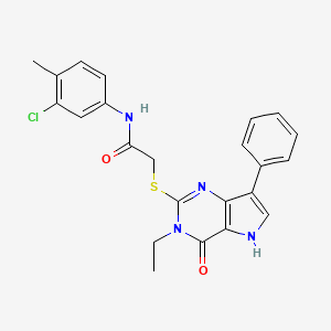 N-(3-chloro-4-methylphenyl)-2-((3-ethyl-4-oxo-7-phenyl-4,5-dihydro-3H-pyrrolo[3,2-d]pyrimidin-2-yl)thio)acetamide