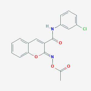 (2Z)-2-[(acetyloxy)imino]-N-(3-chlorophenyl)-2H-chromene-3-carboxamide