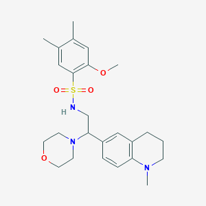 2-methoxy-4,5-dimethyl-N-(2-(1-methyl-1,2,3,4-tetrahydroquinolin-6-yl)-2-morpholinoethyl)benzenesulfonamide