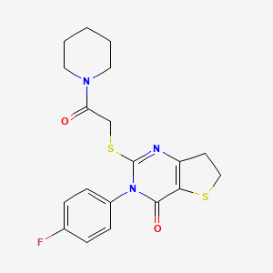 3-(4-fluorophenyl)-2-((2-oxo-2-(piperidin-1-yl)ethyl)thio)-6,7-dihydrothieno[3,2-d]pyrimidin-4(3H)-one