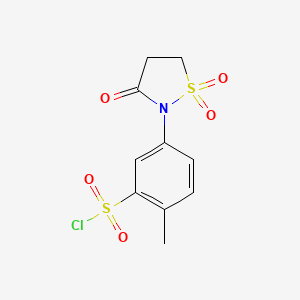 2-Methyl-5-(1,1,3-trioxo-1$l^{6},2-thiazolidin-2-yl)benzene-1-sulfonyl chloride