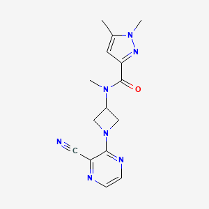 molecular formula C15H17N7O B2927734 N-[1-(3-cyanopyrazin-2-yl)azetidin-3-yl]-N,1,5-trimethyl-1H-pyrazole-3-carboxamide CAS No. 2380143-03-1