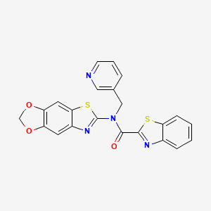 molecular formula C22H14N4O3S2 B2927751 N-([1,3]dioxolo[4,5-f][1,3]benzothiazol-6-yl)-N-(pyridin-3-ylmethyl)-1,3-benzothiazole-2-carboxamide CAS No. 891114-63-9
