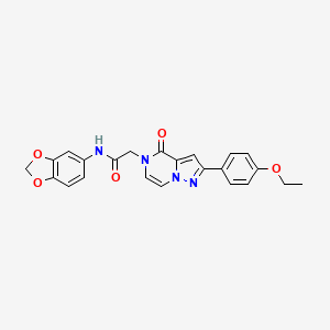 molecular formula C23H20N4O5 B2927758 N-(2H-1,3-benzodioxol-5-yl)-2-[2-(4-ethoxyphenyl)-4-oxo-4H,5H-pyrazolo[1,5-a]pyrazin-5-yl]acetamide CAS No. 941981-37-9
