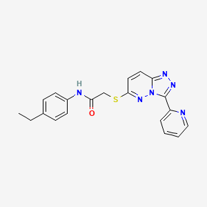 molecular formula C20H18N6OS B2927764 N-(4-ethylphenyl)-2-{[3-(pyridin-2-yl)-[1,2,4]triazolo[4,3-b]pyridazin-6-yl]sulfanyl}acetamide CAS No. 868967-35-5