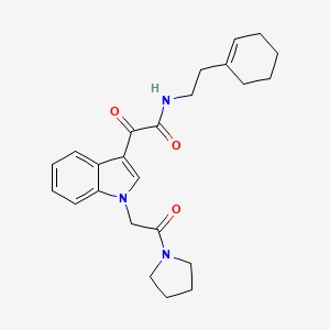 molecular formula C24H29N3O3 B2927781 N-[2-(cyclohex-1-en-1-yl)ethyl]-2-oxo-2-{1-[2-oxo-2-(pyrrolidin-1-yl)ethyl]-1H-indol-3-yl}acetamide CAS No. 872849-02-0