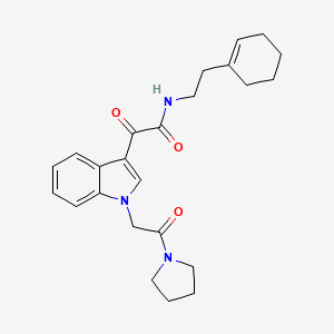 N-[2-(cyclohexen-1-yl)ethyl]-2-oxo-2-[1-(2-oxo-2-pyrrolidin-1-ylethyl)indol-3-yl]acetamide